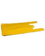 Yellow plastic T-shirt bag 30+16x52cm, 100pcs/pack