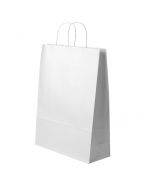 White paper bag with twisted paper handles 24+11x31cm