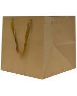 Brown paper bag with ribbon handles 40+40x40cm