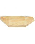 Wooden boat tray 215x105mm, 25pcs/pack
