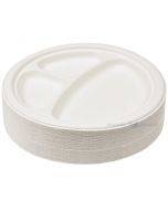 3-compartment plate 100% biodegradable/compostable diam. 23cm, 50pcs/pack