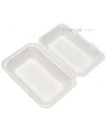 100% biodegradable/compostable 1-compartment food container 230x157x45/80mm, 50pcs/pack