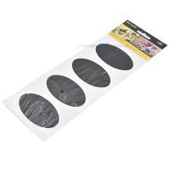 Tarra-arkki, 80x47mm, ovaali, musta liidulla kirjoitettava, 4 tarraa/arkki, 2 arkkia/pkt