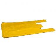 Yellow plastic T-shirt bag 30+16x52cm, 100pcs/pack