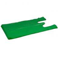Green plastic T-shirt bag 30+16x52cm, 100pcs/pack