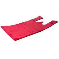 Red plastic T-shirt bag 30+18x55cm, 100pcs/pack
