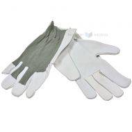 Gray-white cotton gloves on palm coat skin nr. 9