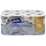3-kerroksinen wc-paperi Grite Orchidea White 9,6cm leveä, 21,25m / rl/ 16rl / pkt