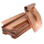Brown paper bag with window 12+5x24cm, 100pcs/pack