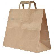 Brown paper bag with flat paper handles 36+15x30cm