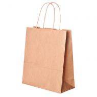 Brown paper bag with twisted paper handles 19+8x21cm