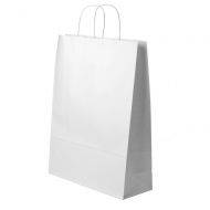 White paper bag with twisted paper handles 24+11x31cm
