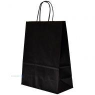Black paper bag with twisted paper handles 24+11x31cm