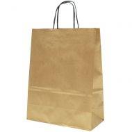 Golden paper bag with twisted paper handles 24+11x31cm
