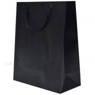 Black paper bag with rope handles 30+12x40cm