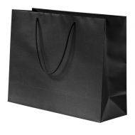 Glittery black paper bag with rope handles 56+13x39cm