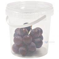 Transparent bucket with handle with lid 1000ml / 1L