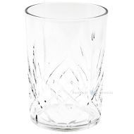 Reusable plastic drinking glass Crystal 410ml SAN 500x machine washable