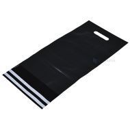 Matte black coex envelope with double glue strip and punch hole 25x42+7+7cm, 10pcs/pack