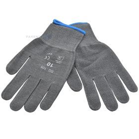 Gray cotton and spandex gloves on palm PVC micro dots nr. 8