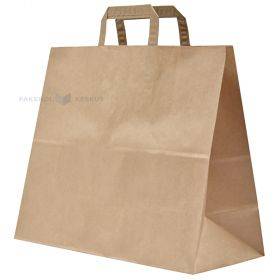 Brown paper bag with flat paper handles 36+15x30cm