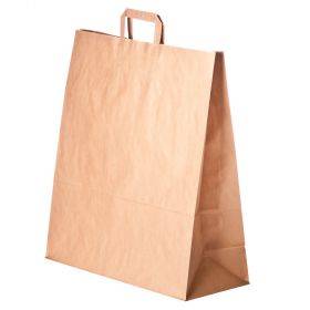 Brown paper bag with flat paper handles 45+17x48cm