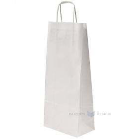 White paper bag with twisted paper handles 16+9x38cm