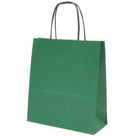 Paperikassi vihreä spiraali kahva 19+8x21cm