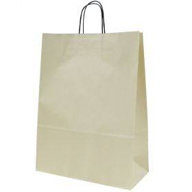 Paperikassi beige spiraali kahva 32x14x42cm