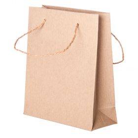 Crepe paper bag with twisted handles 16+6x8cm
