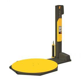 Semi-automatic stretch wrappers with turntable