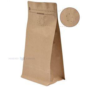 Brown stand-up pouch with aluminium with ventilation cap 12,5+(2x9)x22cm, 25pcs/pack