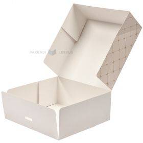 Kakkulaatikkko kartonki, 30x30x12,5cm, valkoinen, kultainen kuvio, 10kpl/pkt