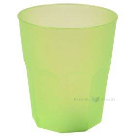 Reusable plastic green drinking glass 350ml PP 50x machine washable