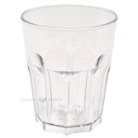 Reusable plastic drinking glass 290ml SAN 500x machine washable