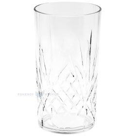 Reusable plastic drinking glass Crystal 600ml SAN 500x machine washable