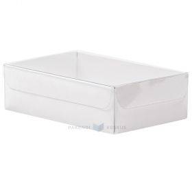 Box with transparent lid 100x65x30mm brown/white