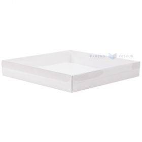 Box with transparent lid 300x300x50mm brown/white