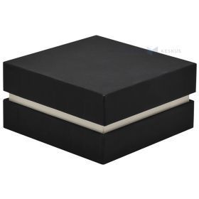 Ivory gift box with brown lid 70x70x30mm with soft cushion