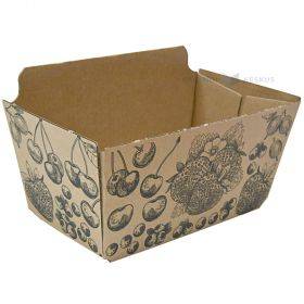 Berries print corrugated carton box for berries 500ml / 0,5L 183x112x84mm