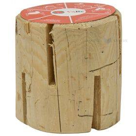 Wooden fire block with height 90mm with diameter 100mm