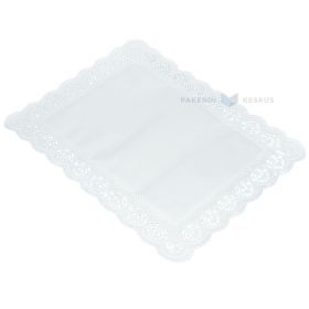 White lacy doily paper for cake 26x34cm, 100pcs/pack