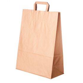 Brown paper bag with flat paper handles 26+15,5x34cm 16L
