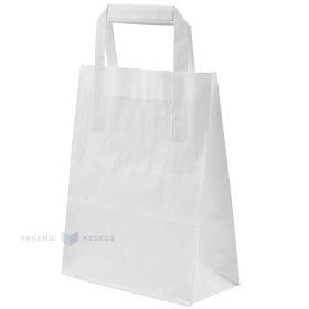 White paper bag with flat paper handles 18+8,5x23cm