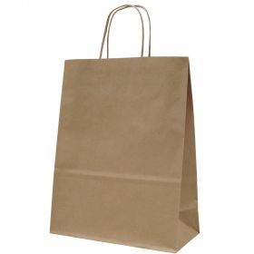 Brown paper bag with twisted paper handles 32+12x41cm 80g/m2