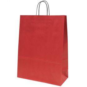 Paperikassi  spiraali kahva 32+14x42cm, punainen