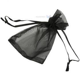 Black organza bag with string 7x9cm, 10pcs/pack