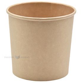 Brown carton food cup 750ml diam 118mm height 108mm, 25pcs/pack