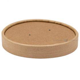 Brown lid for carton food cup diam. 90mm, 25pcs/pack