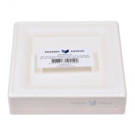Square plate 100% biodegradable/compostable 20x20cm, 50pcs/pack